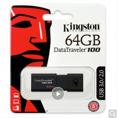 金士顿（Kingston）64GB USB3.0 U盘 DT100G3 黑色 滑盖设计 时尚便利