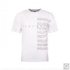 贵人鸟男针织圆领短袖T恤夏季字母印花男针织圆领短袖T恤运动服 白色 XS