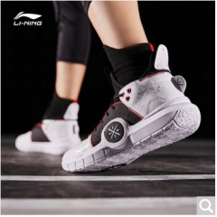 李宁篮球鞋男鞋韦德之道音速7球鞋减震耐磨鞋子闪击6中帮运动鞋男 标准白