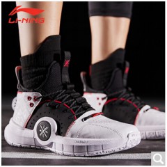 李宁篮球鞋男鞋韦德之道音速7球鞋减震耐磨鞋子闪击6中帮运动鞋男 标准黑/钴蓝色