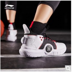 李宁篮球鞋男鞋韦德之道音速7球鞋减震耐磨鞋子闪击6中帮运动鞋男 标准黑/钴蓝色