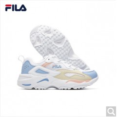 FILA女鞋 斐乐官方TRACER 女子老爹鞋2020夏季网面透气休闲百搭跑鞋 斐乐白/新草蓝-WB