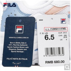 FILA女鞋 斐乐官方TRACER 女子老爹鞋2020夏季网面透气休闲百搭跑鞋 斐乐白/新草蓝-WB