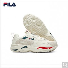 FILA女鞋 斐乐官方TRACER 女子老爹鞋2020夏季网面透气休闲百搭跑鞋 微白/火红-WR