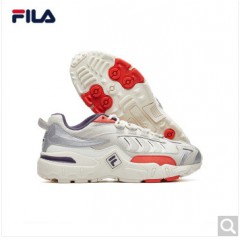 FILA女鞋 斐乐官方 掠夺者 老爹鞋女学生韩版复古跑鞋新款跑步鞋休闲运动鞋 朴色/木瓜橙-WO