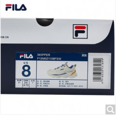 FILA官方 斐乐男鞋 skipper老爹鞋男ins潮轻便透气网面跑步鞋运动鞋休闲鞋 微白-SW 41