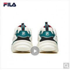 FILA官方 斐乐男鞋 skipper老爹鞋男ins潮轻便透气网面跑步鞋运动鞋休闲鞋 棉花白/万年绿-CMA-F12M931129 41