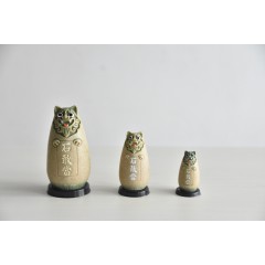 降魔的石敢当风水摆件:风狮爷四兄弟纳福标准款黄砂色