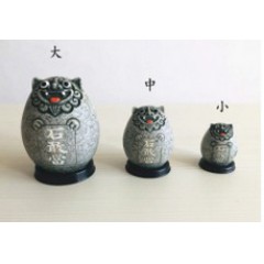 降魔的石敢当风水摆件:风狮爷四兄弟纳福标准款灰砂