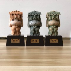 创意人形家居摆件仿石妈祖储蓄罐 岩石色