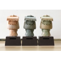 创意人形家居摆件仿石妈祖储蓄罐 岩石色