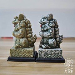 招财纳福石敢当除魔平安石敢当摆件進爵如意石敢当摆件 岩石色進爵