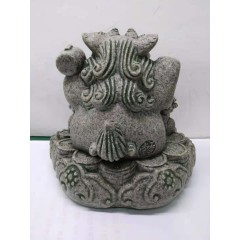 除魔的招财石敢当风水镇宅摆件:招财王头狮 砂石色