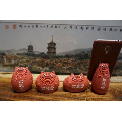 降魔的同款石敢当狮子手机支架家居风水镇宅摆件