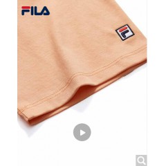 FILA斐乐女装WHITE LINE官方高圆圆同款运动蝴蝶绣花刺绣短袖T商场同款 沙橘色-OR