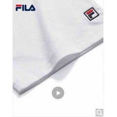 FILA斐乐女装WHITE LINE官方高圆圆同款运动蝴蝶绣花刺绣短袖T商场同款 标准白-WT