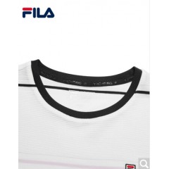 FILA斐乐女装White Line系列官方女子短袖T恤夏季新款时尚针织短袖衫女上装商场同款 标准白-WT