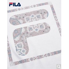 FILA斐乐女装White Line系列官方女子短袖T恤夏季新款印花短袖衫女装商场同款 标准白-WT