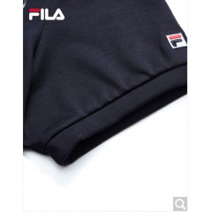 FILA斐乐女装WHITE LINE官方女子短袖T恤2020夏新款运动时尚绣花百搭连帽短袖t商场同款 传奇蓝-NV