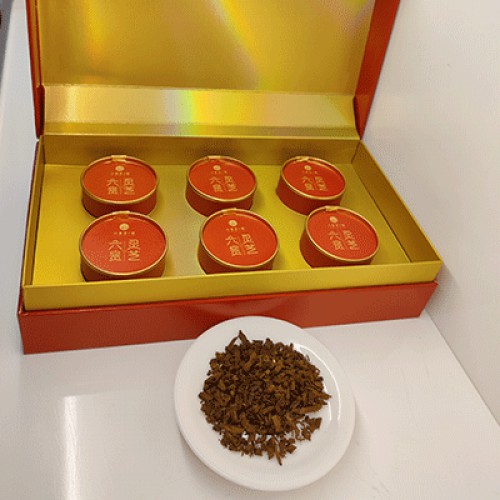 六贵灵芝 武芝2号 林下椴木紫灵芝茶 入口清香（6小罐×8g +40g×1大罐）